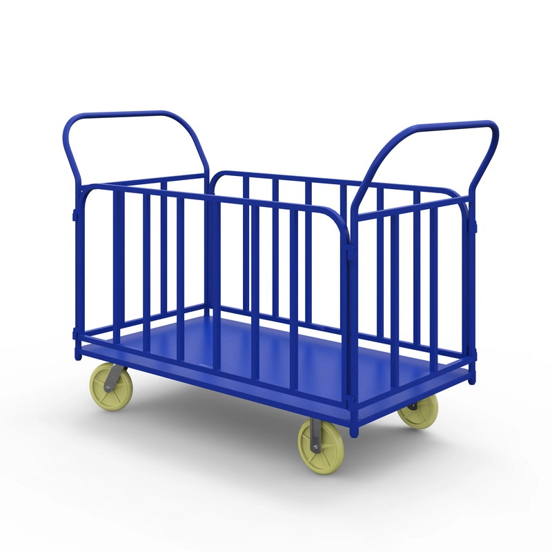 фото тележка платформенная с трубчатыми бортами тб 2 (600х900) г/п 400 кг.150 чугун/полиуретан