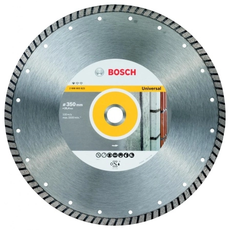 Круг алмазный BOSCH STANDARD FOR UNIVERSAL TURBO (2608603823) Ф350х25.4мм универсальный