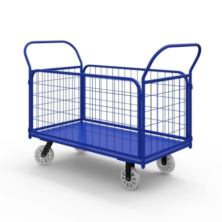фото тележка платформенная с сетчатыми бортами тс 4 (600х1200) г/п 600 кг.200 нейлон/пластик