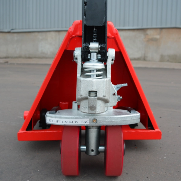 фото ручная гидравлическая тележка низкопрофильная oxlift ox20-l51 51 мм 2000 кг